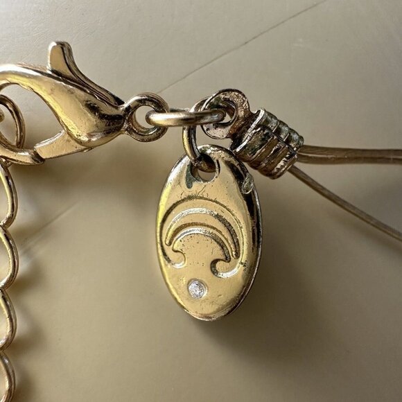 VTG Charming Charlie Necklace Wire Choker‎ Red Beads Rhinestones Gold Tone 20" - Picture 6 of 7